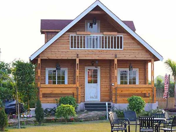 2 BHK cottage — timber elevation