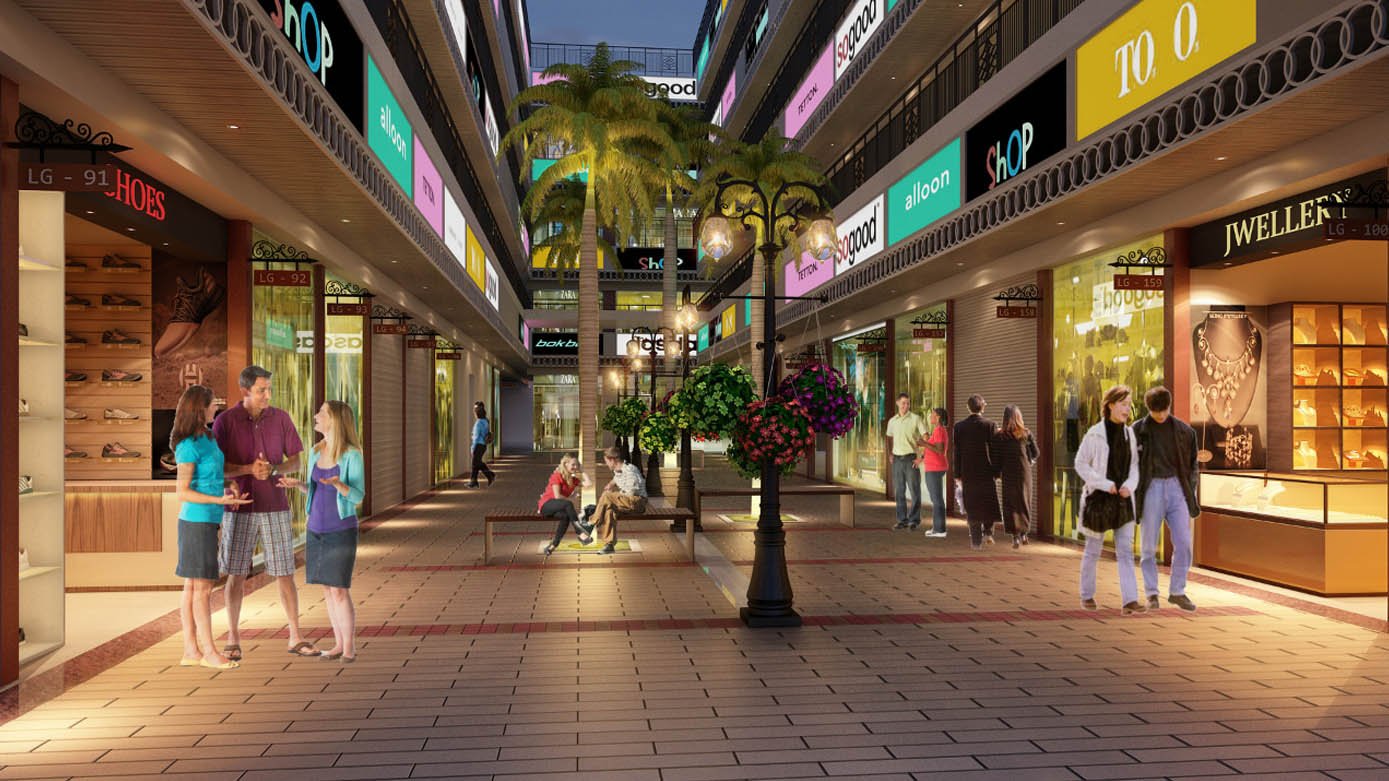 Retail street inside Spectrum Metro