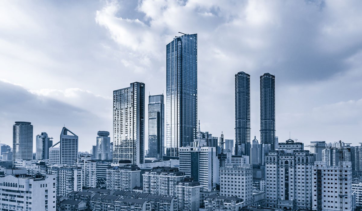 Commercial towers skyline